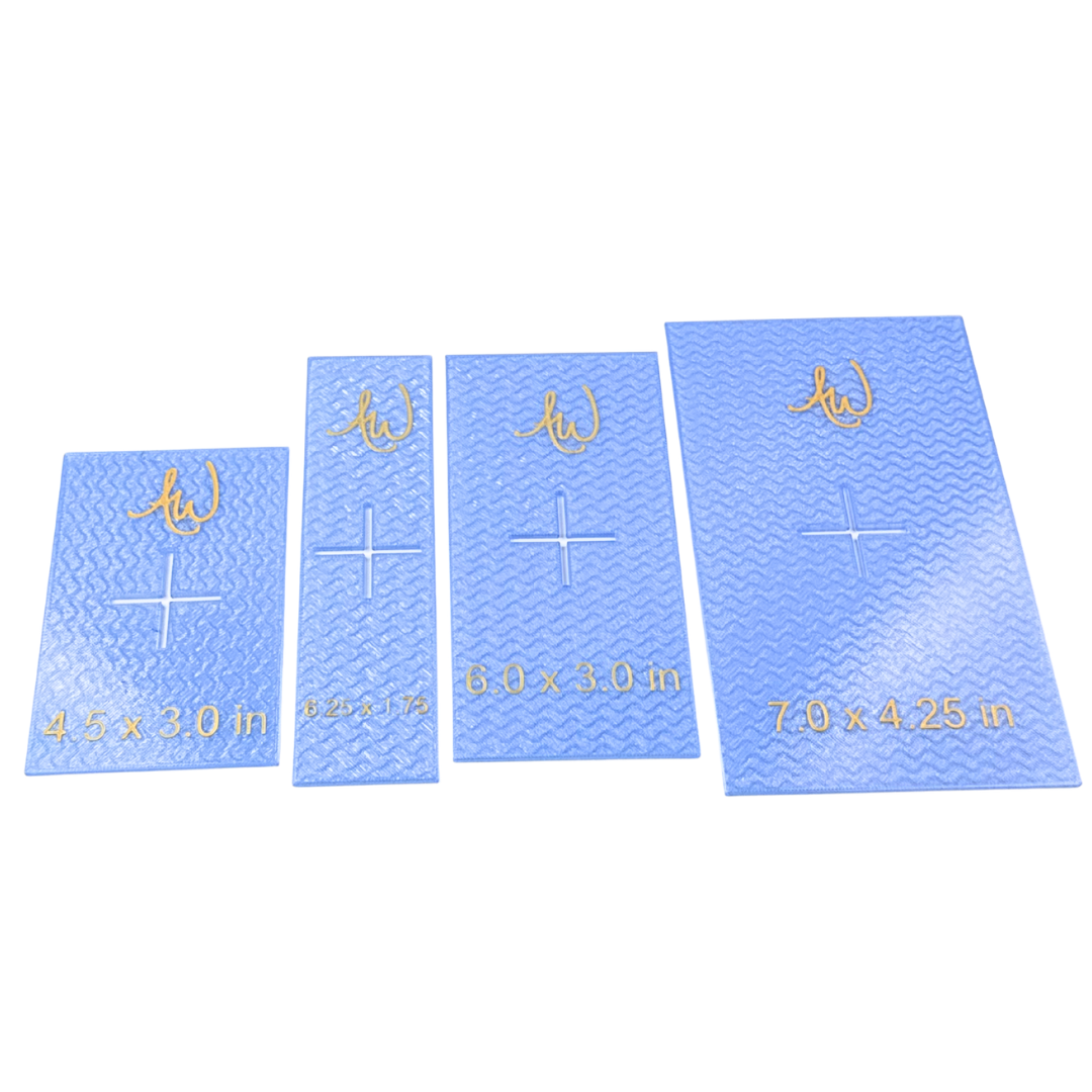 Rectangle stencil for needlepoint canvases in various sizes.