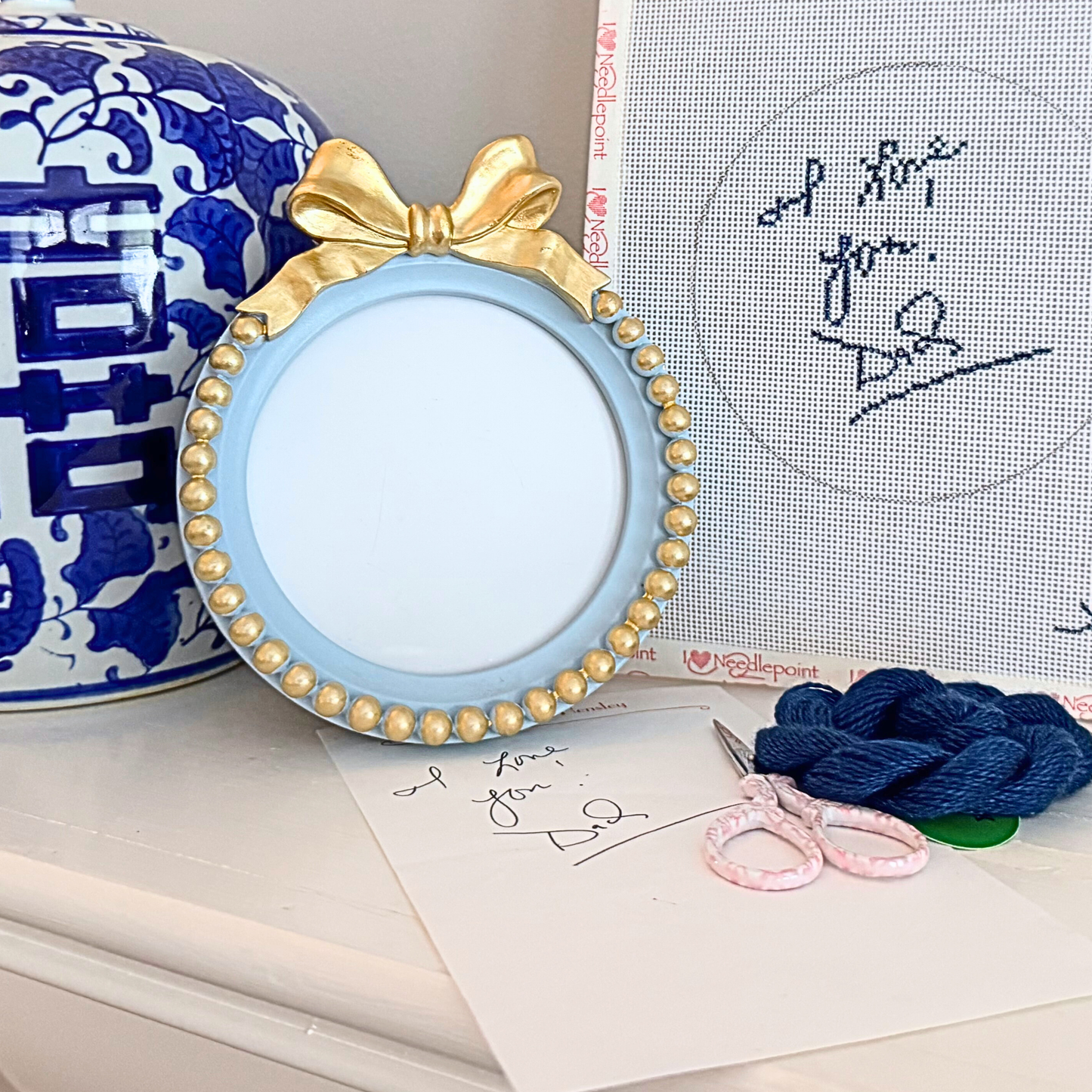 Turn any note or signature to a custom needlepoint canvas to make it something unique you'll cherish forever.