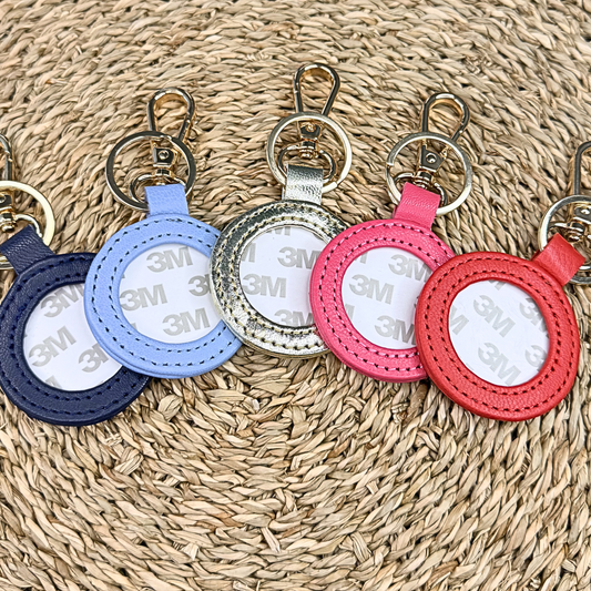 Self-finishing needlepoint key fob accessory for mini needlepoint canvases