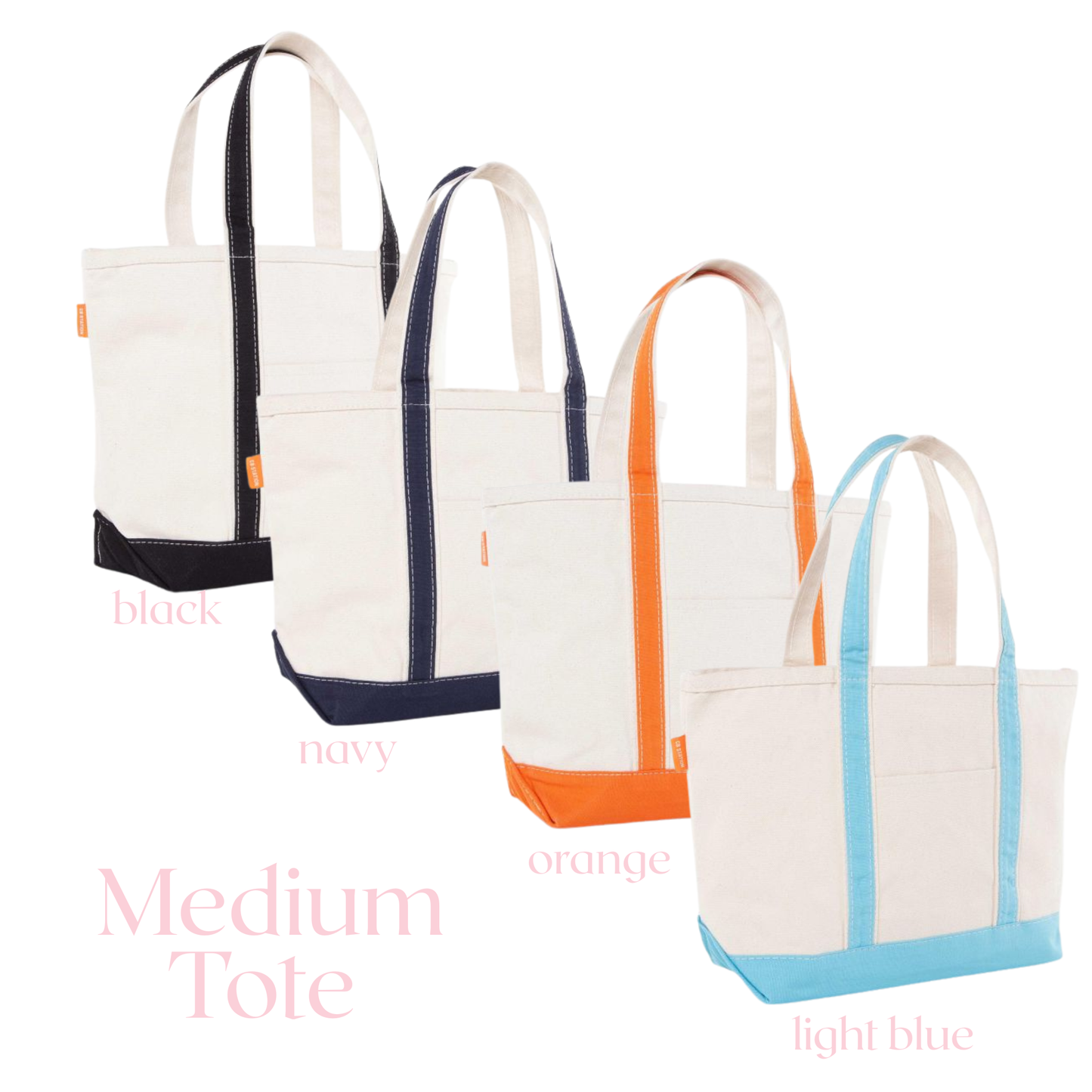 Personalized medium tote bag for stitchers and needlepoint organization