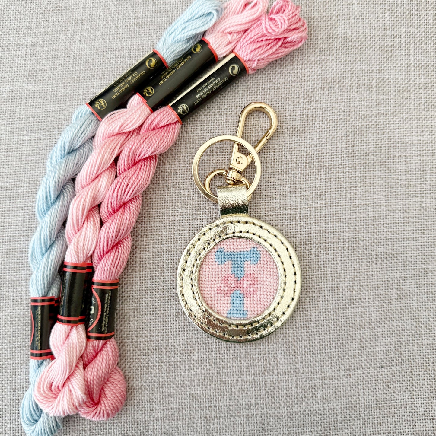 Bow Font Initial Key Fob Kit