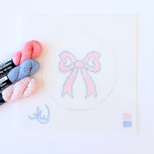 A great beginner needlepoint canvas.  A Bow to put a smile on your face!