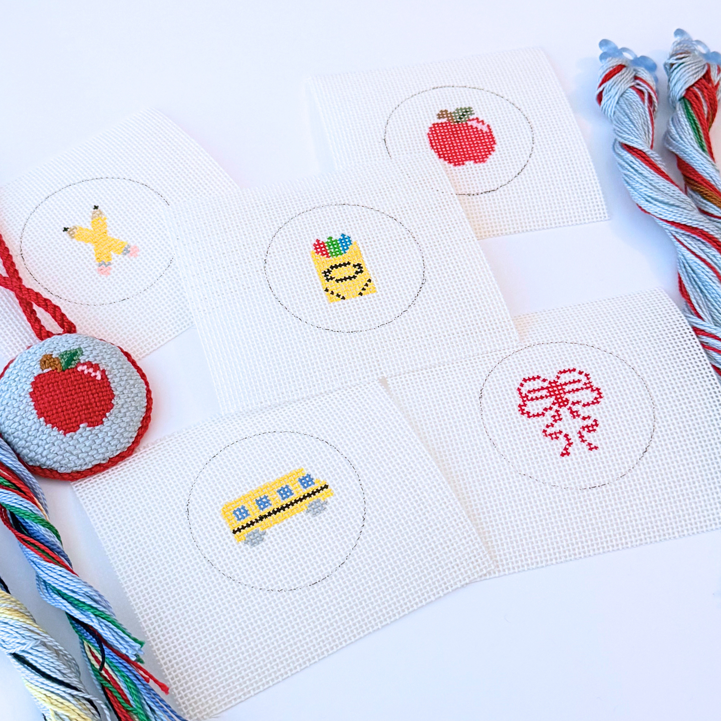 Limited Edition Back to School Mini Bag Charm Needlepoint Canvas Collection