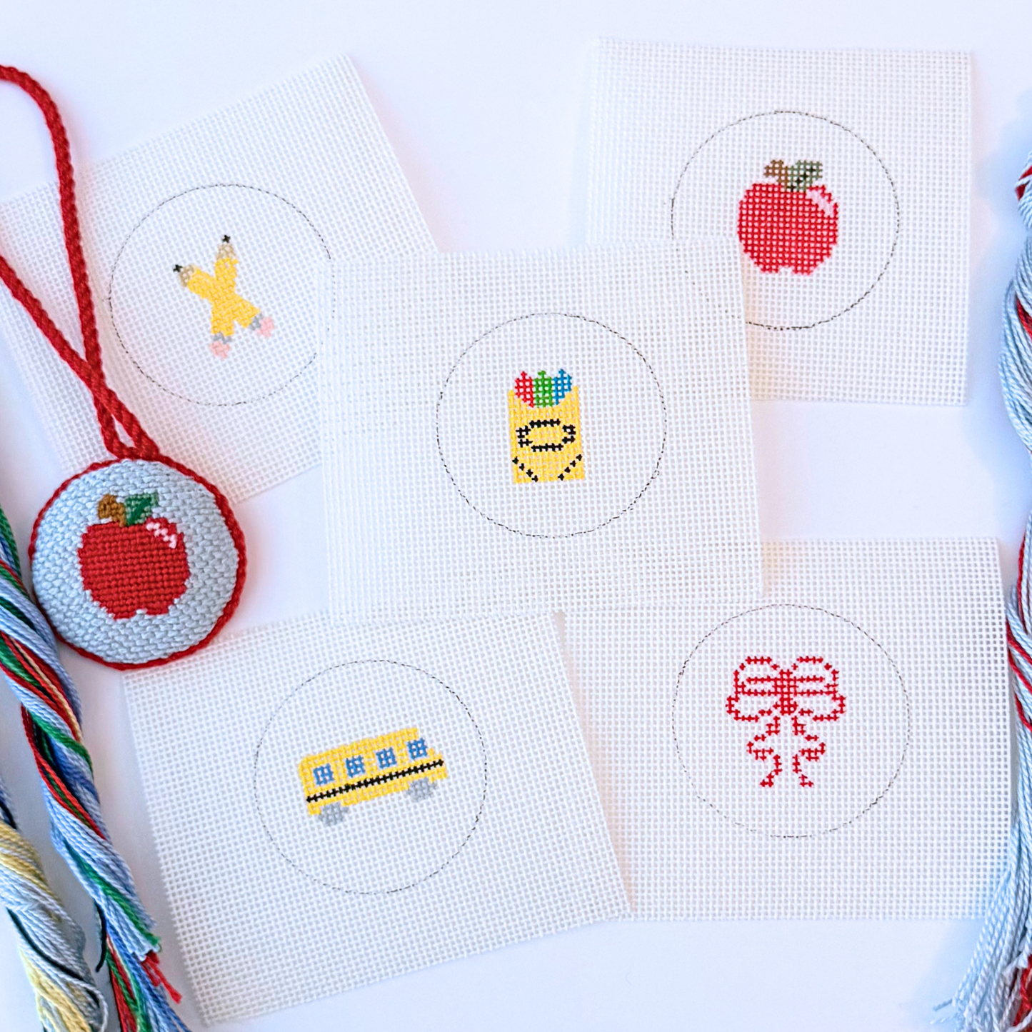 Limited Edition Back to School Mini Bag Charm Needlepoint Canvas Collection