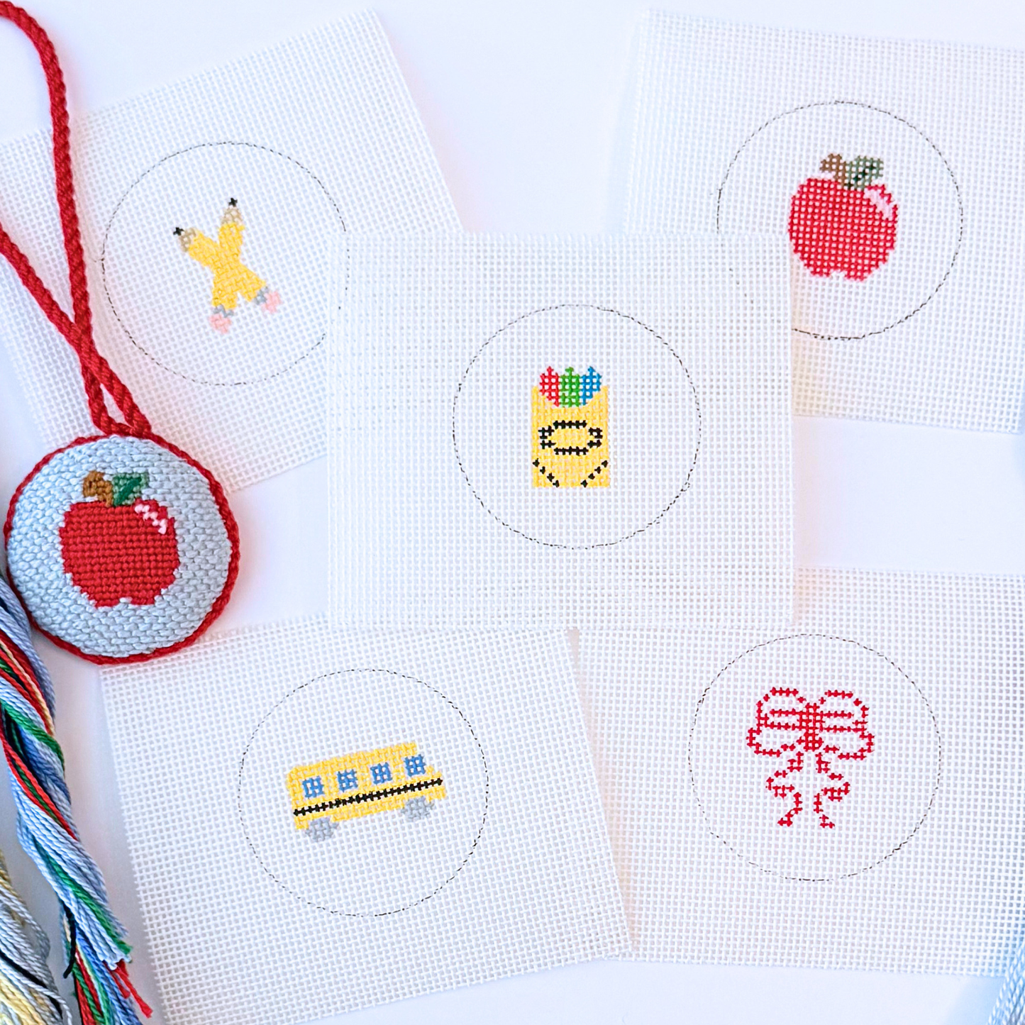 Limited Edition Back to School Mini Bag Charm Needlepoint Canvas Collection