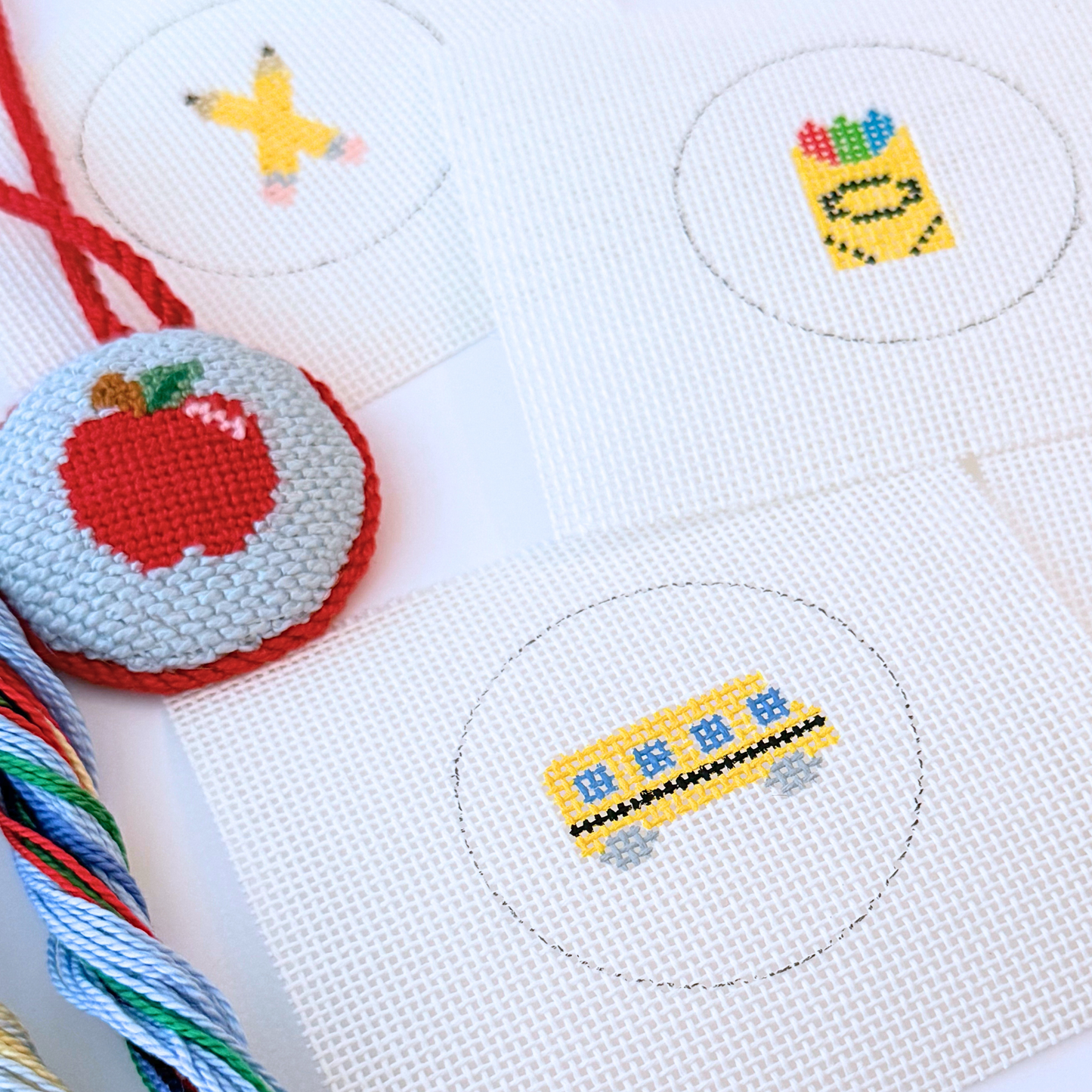 Limited Edition Back to School Mini Bag Charm Needlepoint Canvas Collection