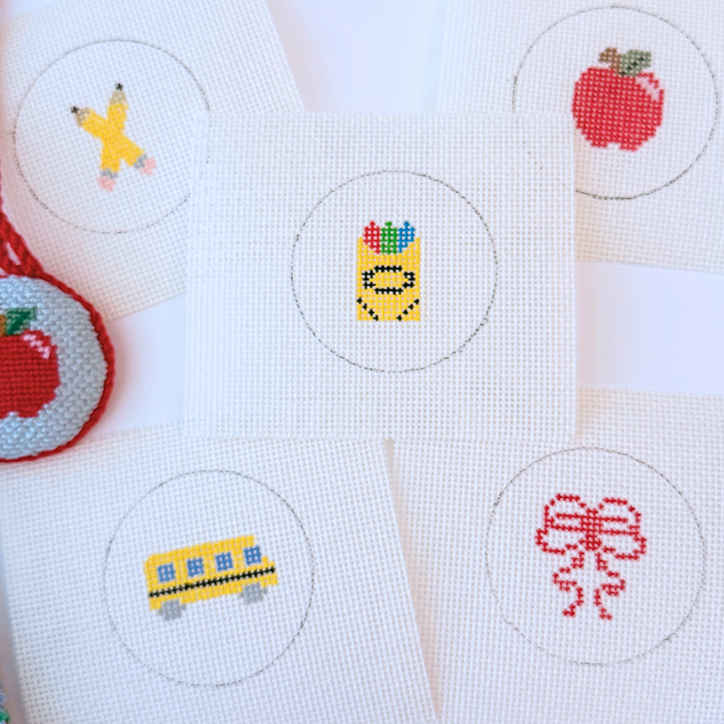 Limited Edition Back to School Mini Bag Charm Needlepoint Canvas Collection