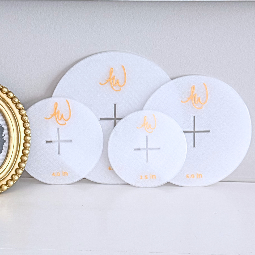 Circle stencil set for needlepoint painting and finishing.