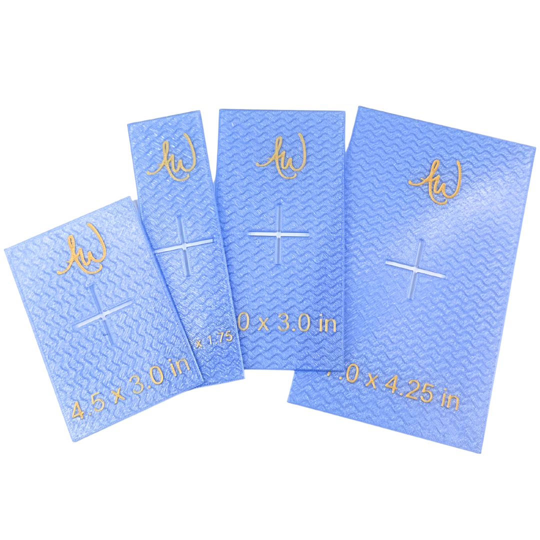 Rectangle stencil for needlepoint canvases in various sizes.
