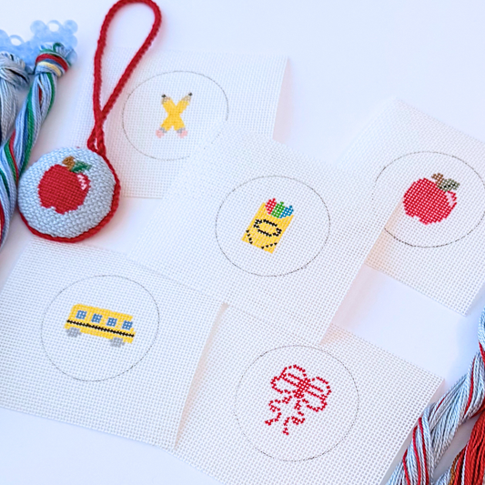 Limited Edition Back to School Mini Bag Charm Needlepoint Canvas Collection
