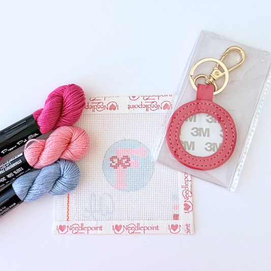 Bow Font Initial Key Fob Kit