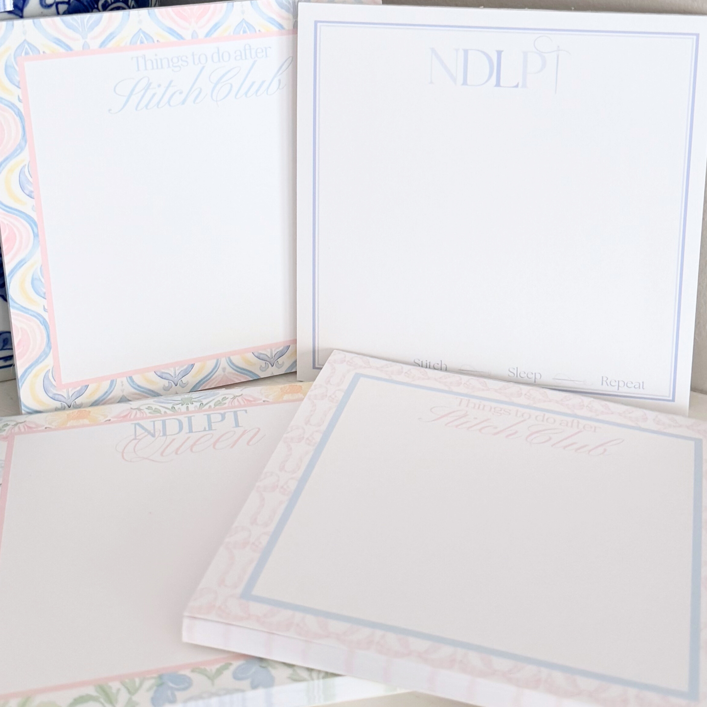 Charming desk notepad for needlepoint lovers and stitchers by AW Needlework Designs