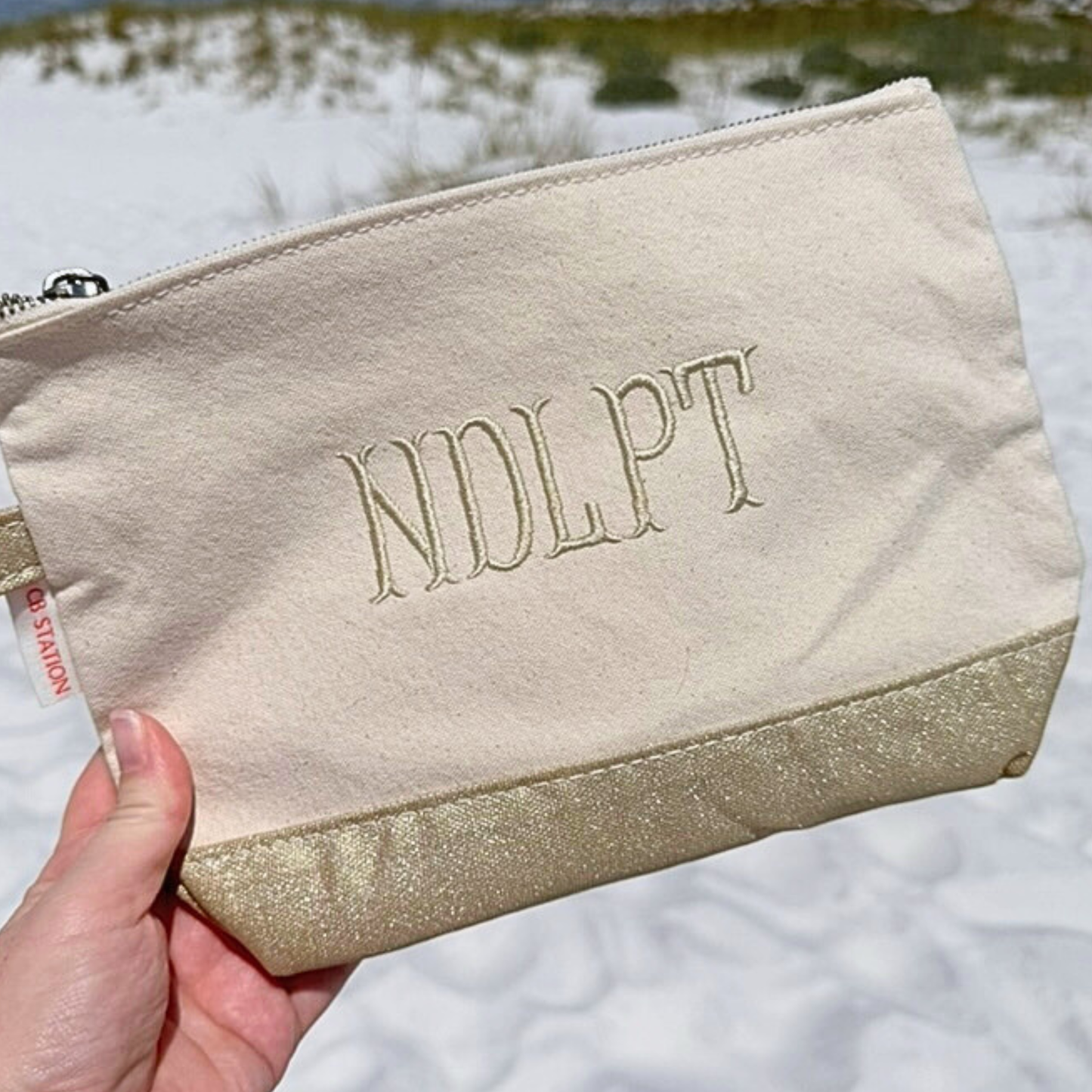 Personalized small project bag for needlepoint tools threads and WIPs